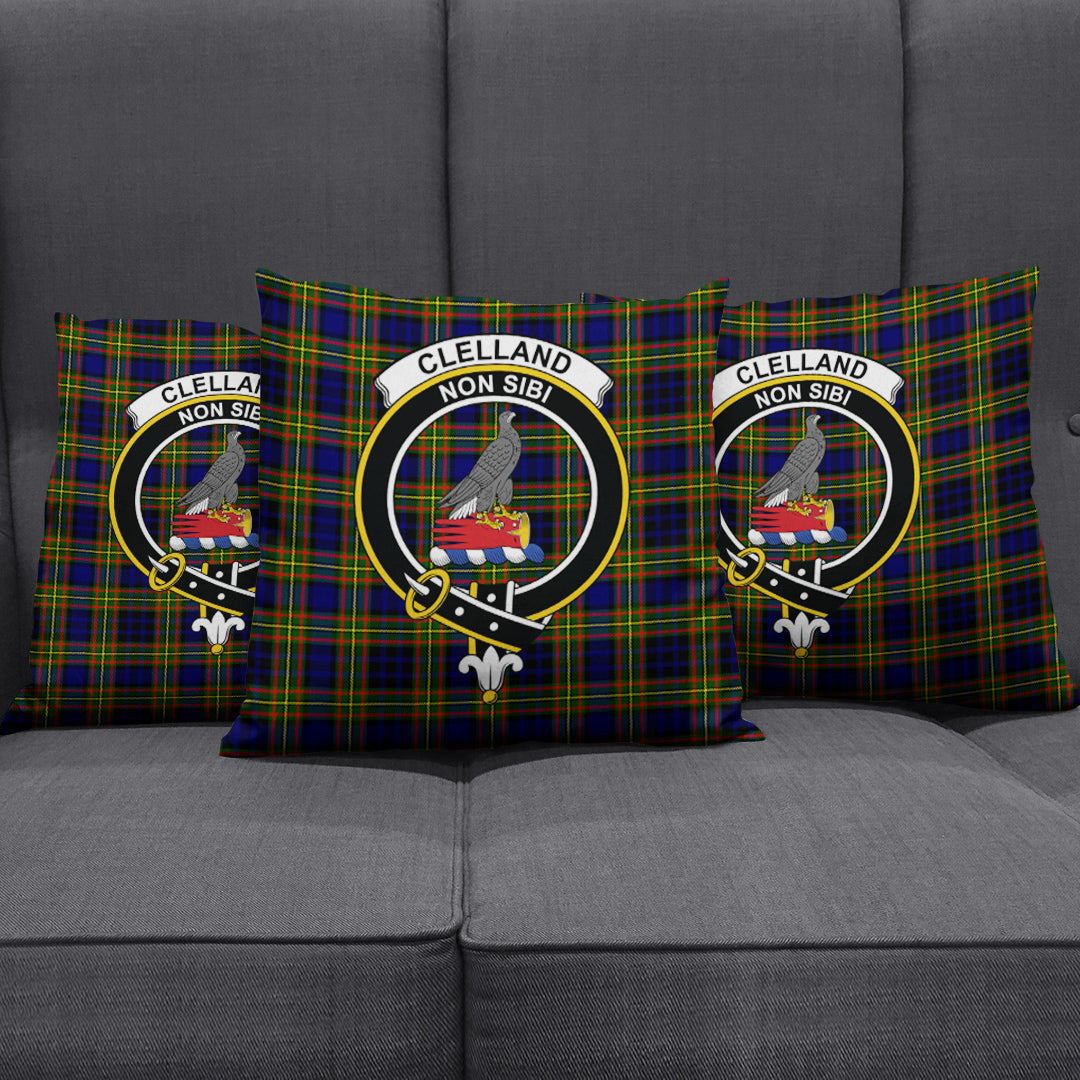 Clelland Modern Tartan Crest Pillow Cover