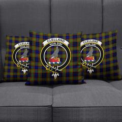 Clelland Modern Tartan Crest Pillow Cover