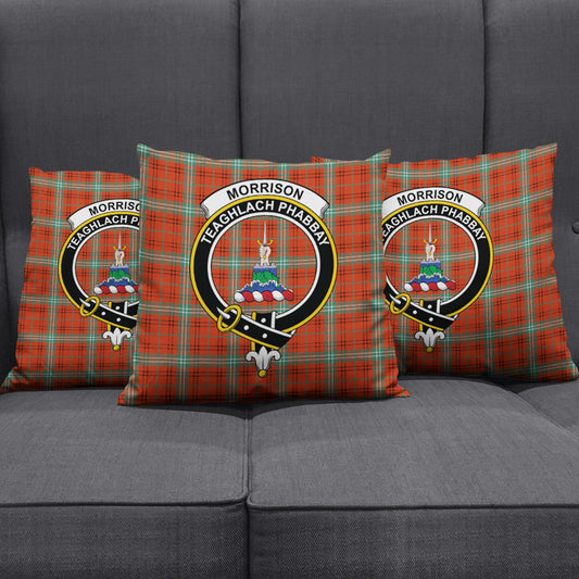 Morrison Red Ancient Tartan Crest Pillow Cover