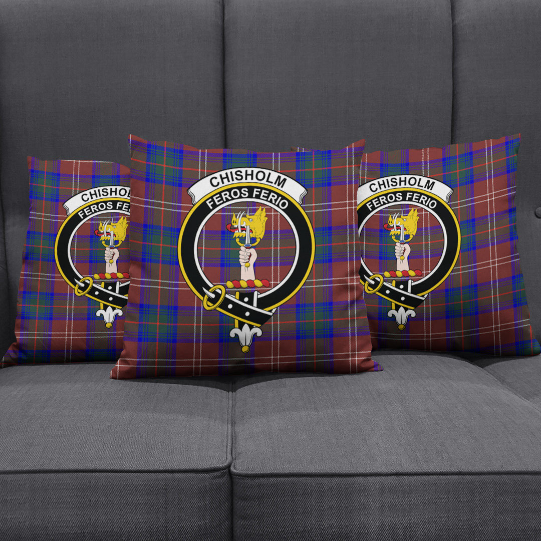 Chisholm Hunting Modern Tartan Crest Pillow Cover