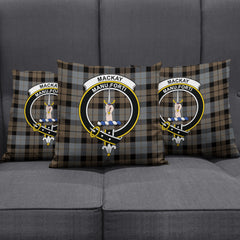 MacKay Weathered Tartan Crest Pillow Cover
