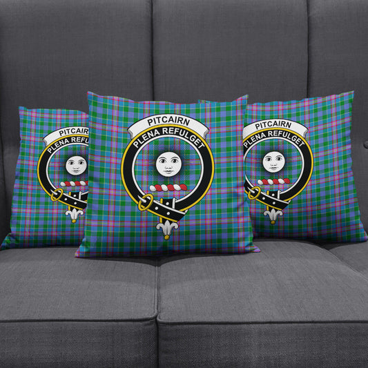 Pitcairn Hunting Tartan Crest Pillow Cover