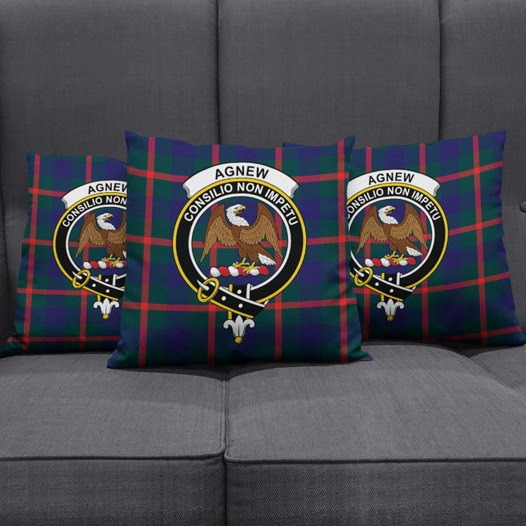 Agnew Modern Tartan Crest Pillow Cover