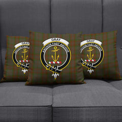 Gray Tartan Crest Pillow Cover