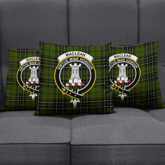 MacLean Hunting Tartan Crest Pillow Cover