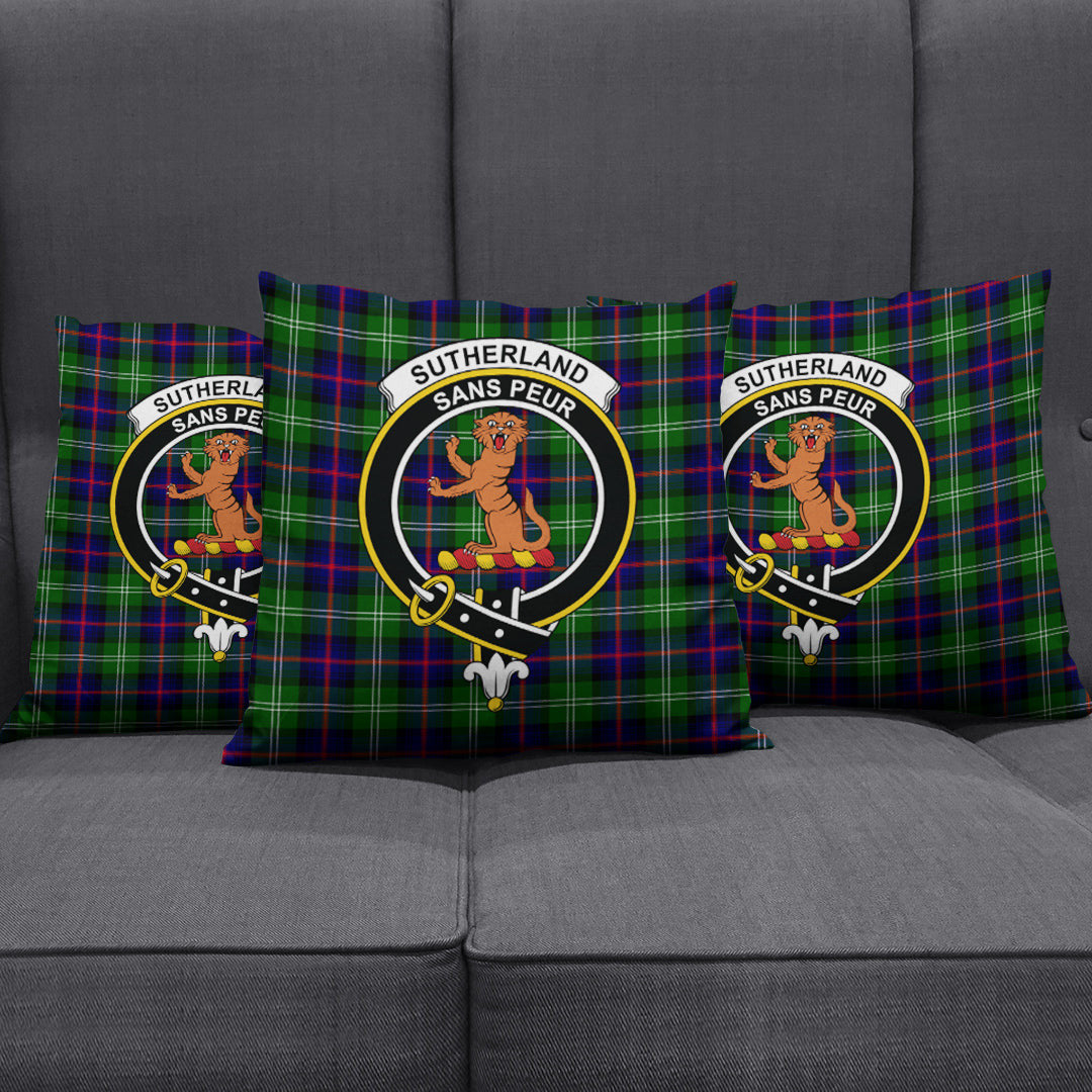 Sutherland Modern Tartan Crest Pillow Cover