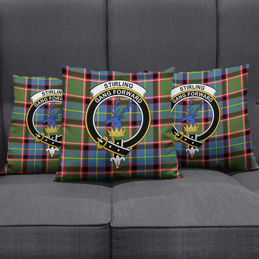 Stirling Bannockburn District Tartan Crest Pillow Cover