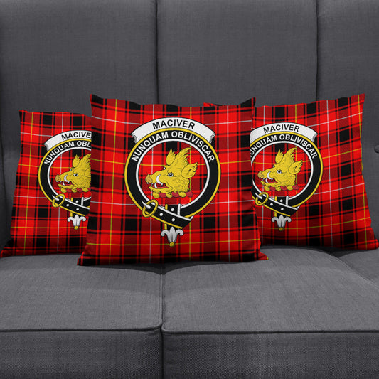 MacIver Modern Tartan Crest Pillow Cover