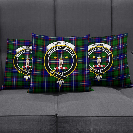 Russell Modern Tartan Crest Pillow Cover