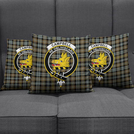 Campbell Argyll Weathered Tartan Crest Pillow Cover