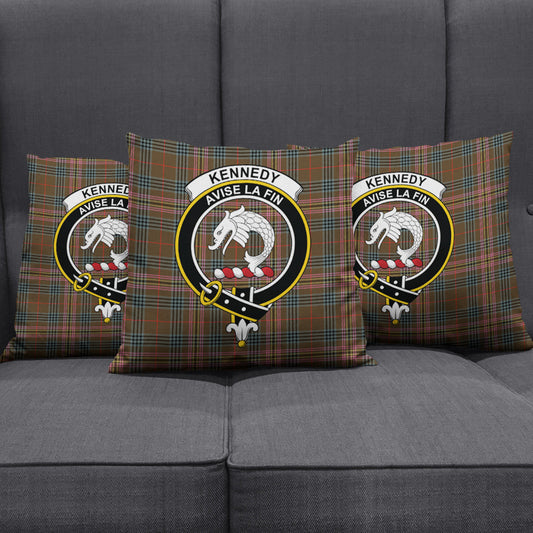 Kennedy Weathered Tartan Crest Pillow Cover