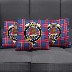 Graham of Menteith Red Tartan Crest Pillow Cover