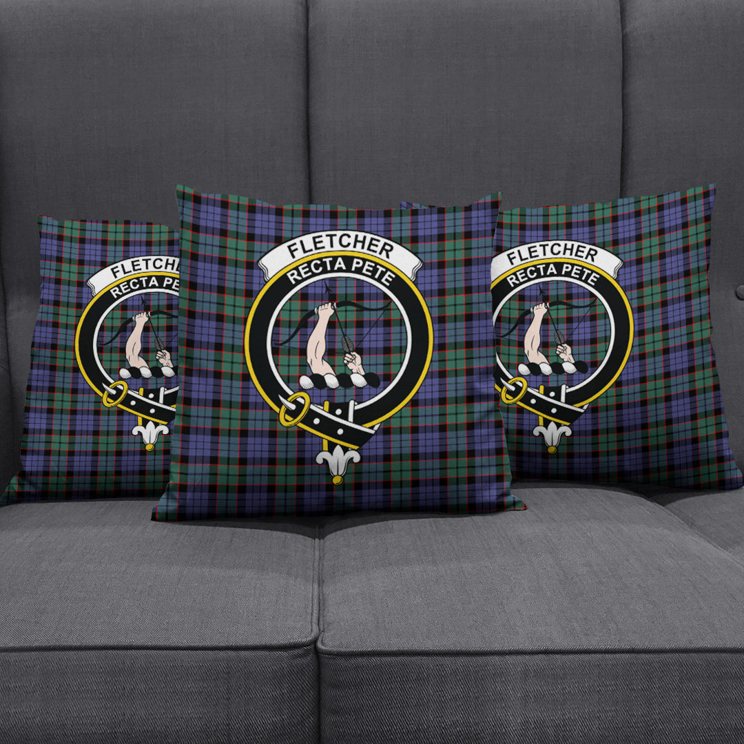 Fletcher Modern Tartan Crest Pillow Cover