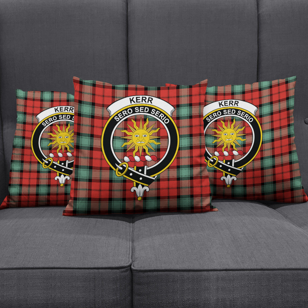 Kerr Ancient Tartan Crest Pillow Cover