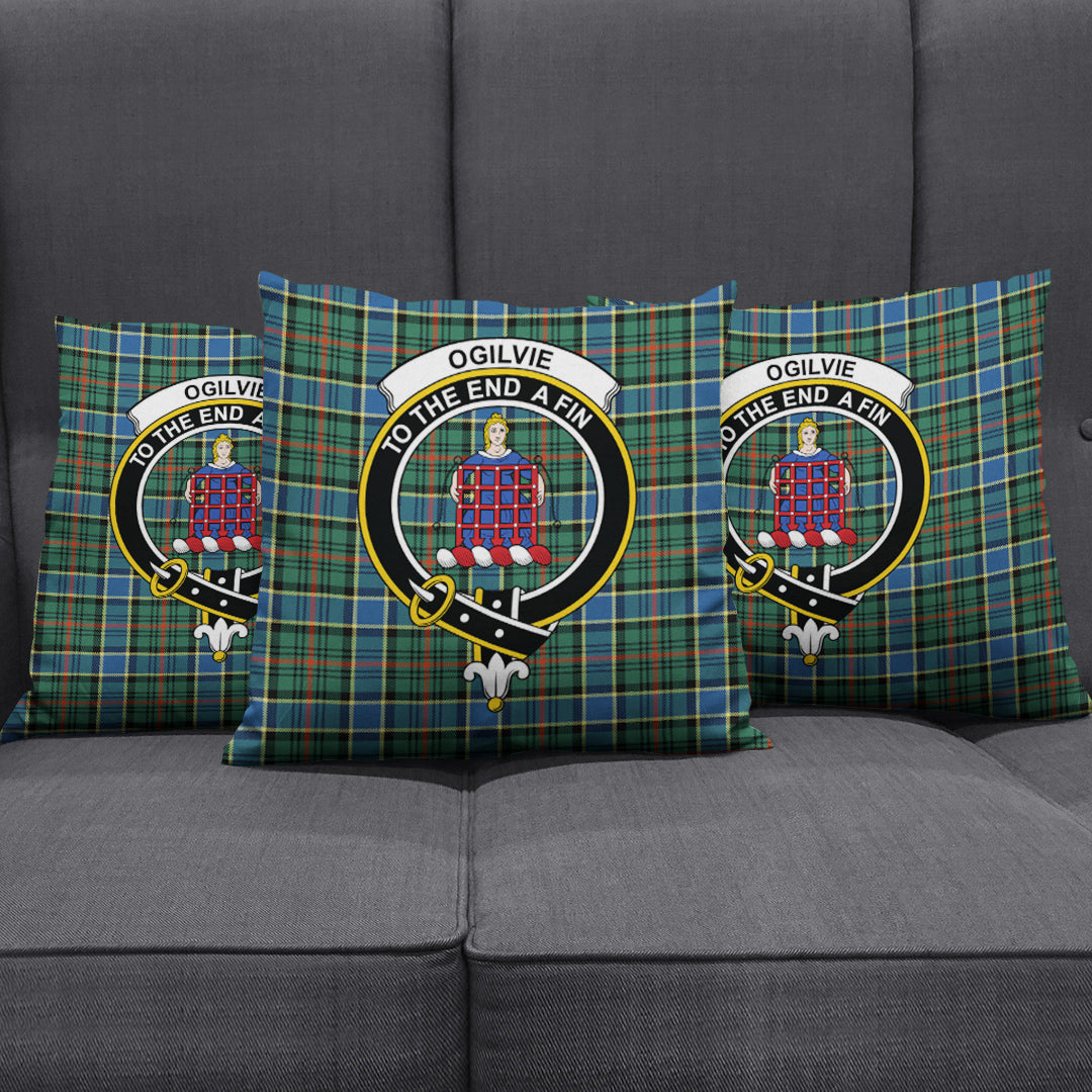 Ogilvie Hunting Ancient Tartan Crest Pillow Cover
