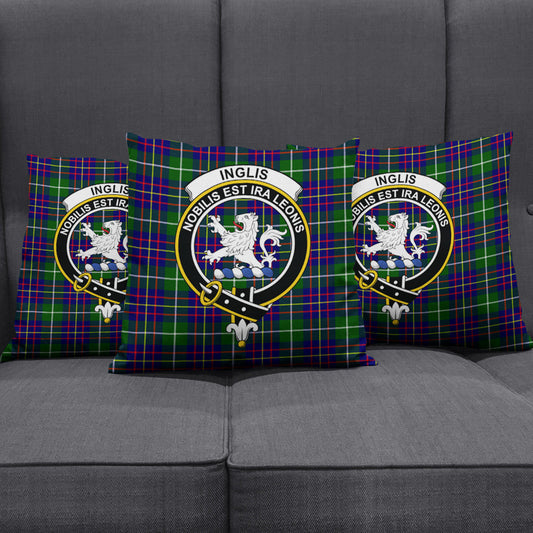 Inglis Modern Tartan Crest Pillow Cover