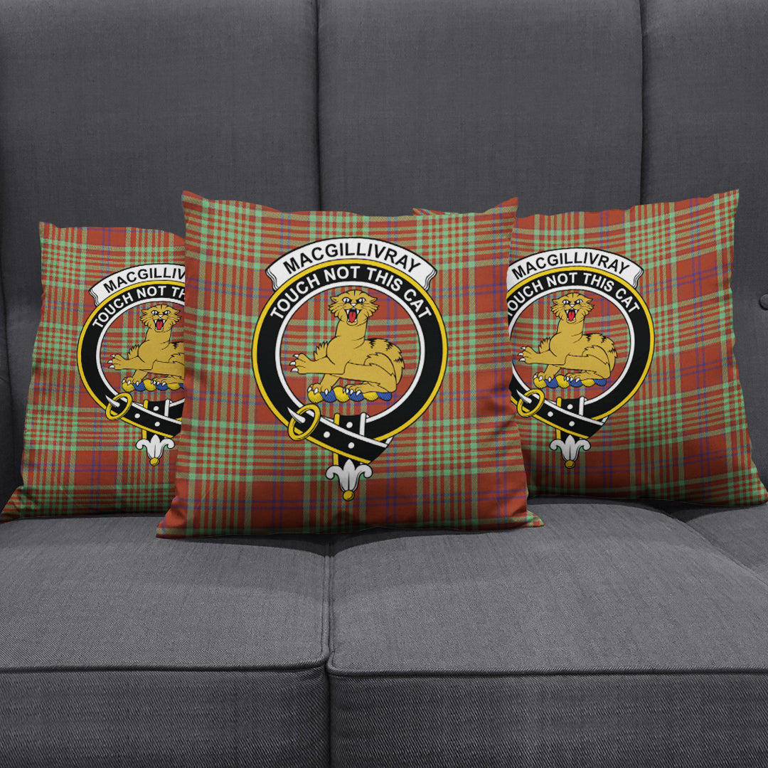 MacGillivray Hunting Ancient Tartan Crest Pillow Cover