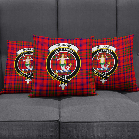 Murray of Tulloch Modern Tartan Crest Pillow Cover