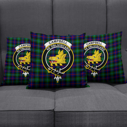 Campbell of Cawdor Modern Tartan Crest Pillow Cover