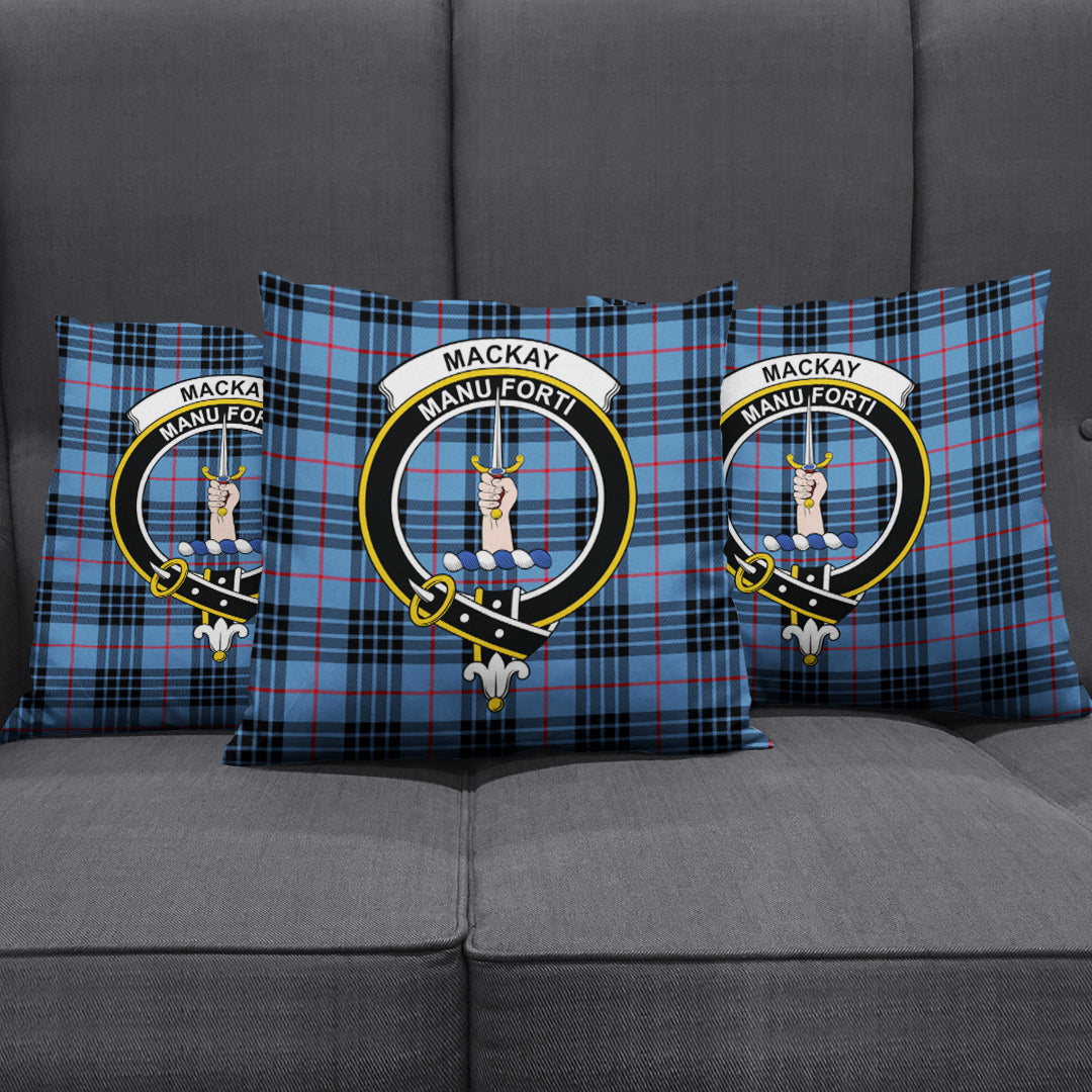 MacKay Blue Tartan Crest Pillow Cover
