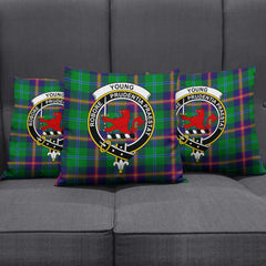 Young Modern Tartan Crest Pillow Cover
