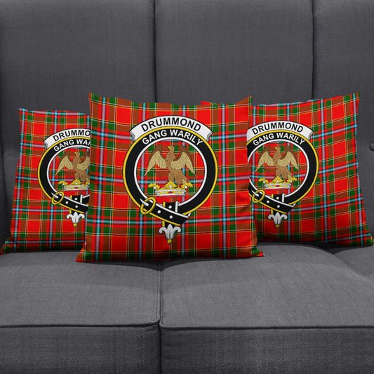 Drummond of Perth Tartan Crest Pillow Cover