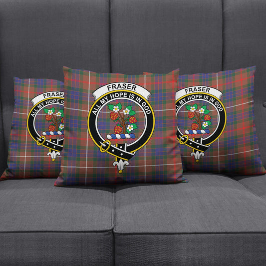 Fraser Hunting Modern Tartan Crest Pillow Cover