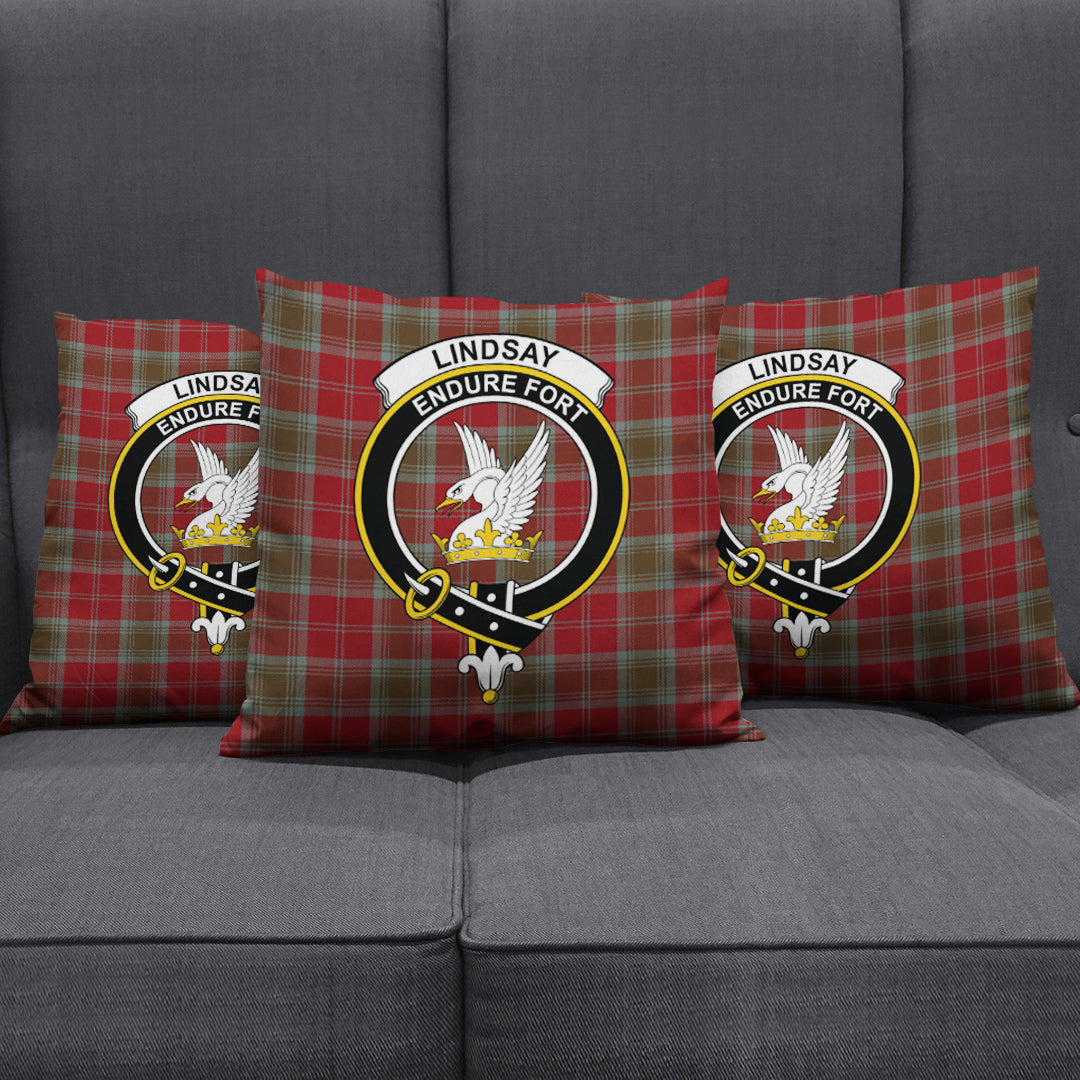 Lindsay Weathered Tartan Crest Pillow Cover