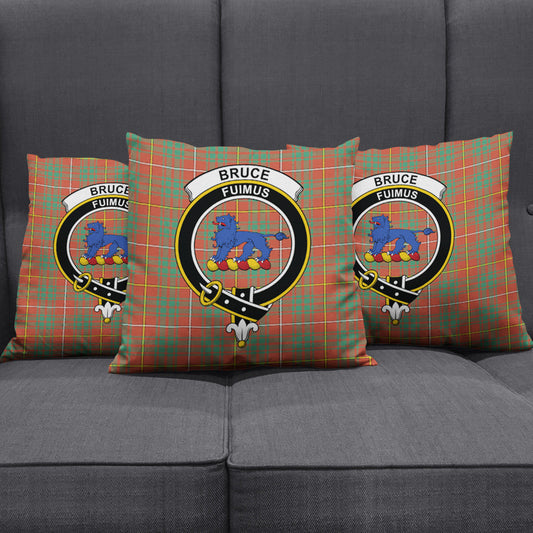 Bruce Ancient Tartan Crest Pillow Cover