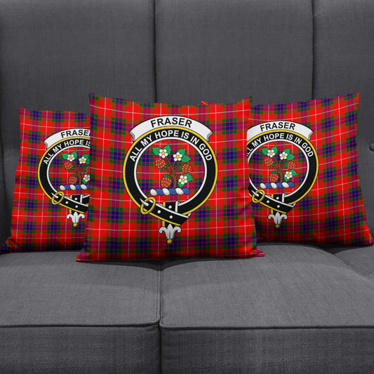 Fraser Modern Tartan Crest Pillow Cover