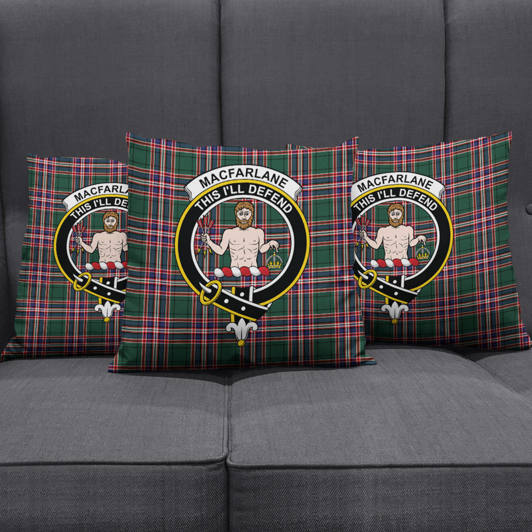 MacFarlane Hunting Modern Tartan Crest Pillow Cover