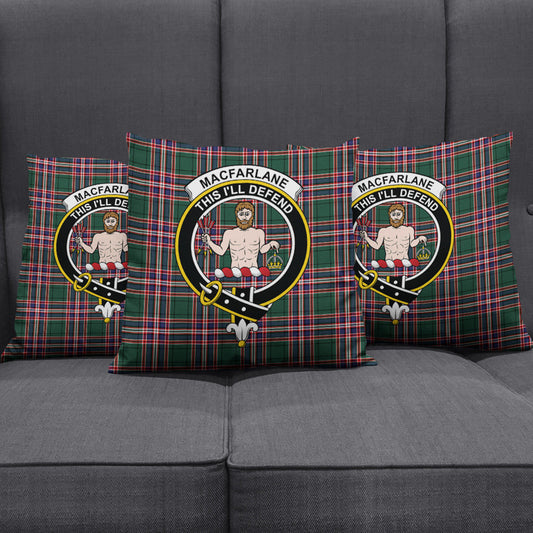 MacFarlane Hunting Modern Tartan Crest Pillow Cover