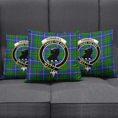 Turnbull Hunting Tartan Crest Pillow Cover