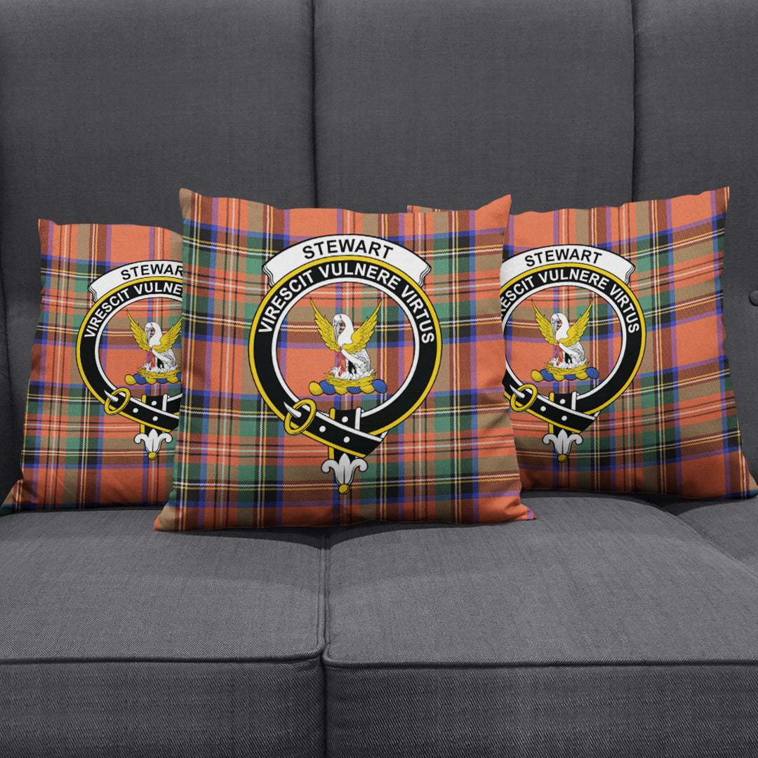 Stewart Royal Ancient Tartan Crest Pillow Cover