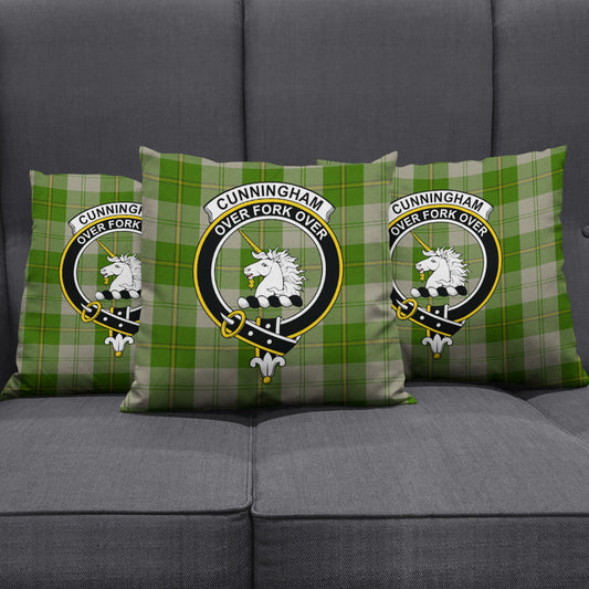 Cunningham Dress Green Dancers Tartan Crest Pillow Cover