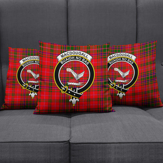 MacDougall Modern Tartan Crest Pillow Cover