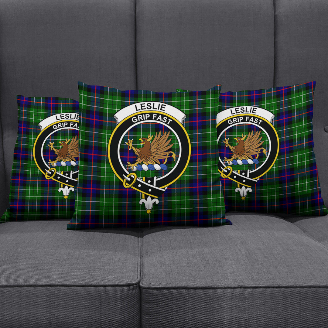 Leslie Hunting Tartan Crest Pillow Cover