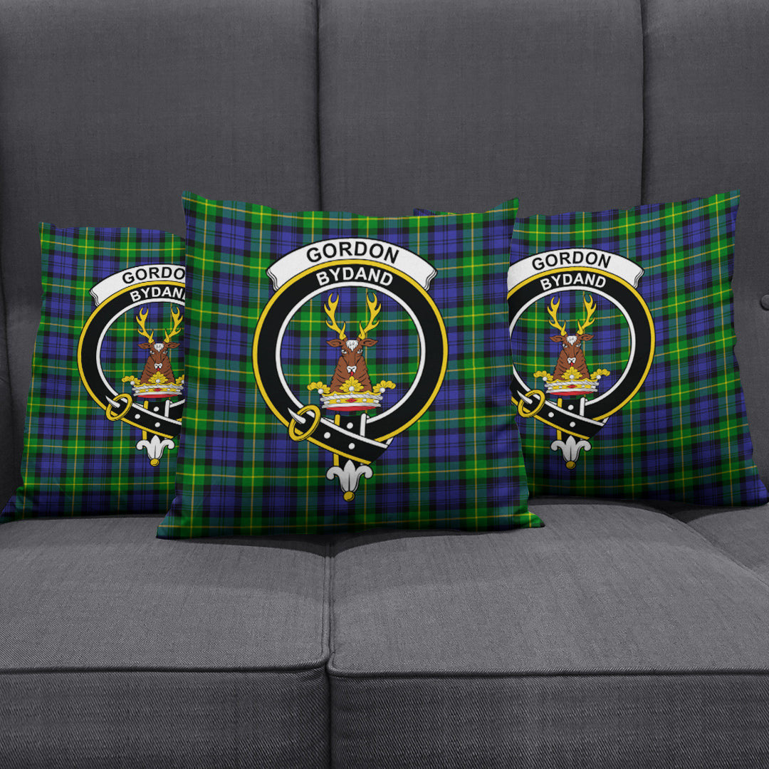 Gordon Modern Tartan Crest Pillow Cover