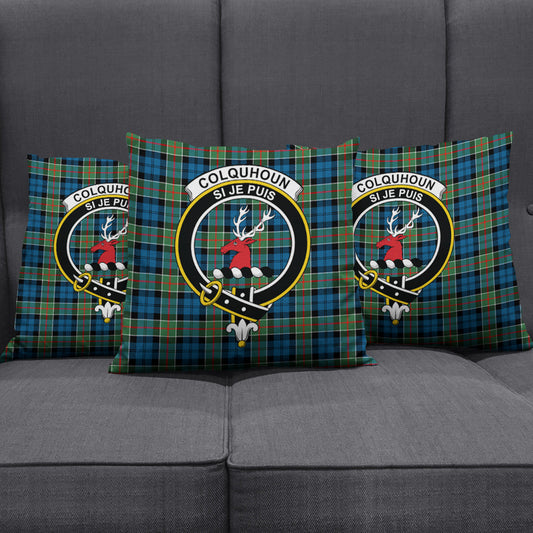 Colquhoun Ancient Tartan Crest Pillow Cover