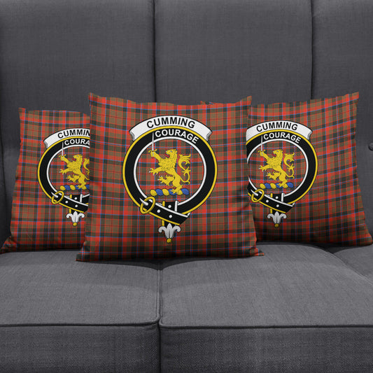 Cumming Hunting Weathered Tartan Crest Pillow Cover