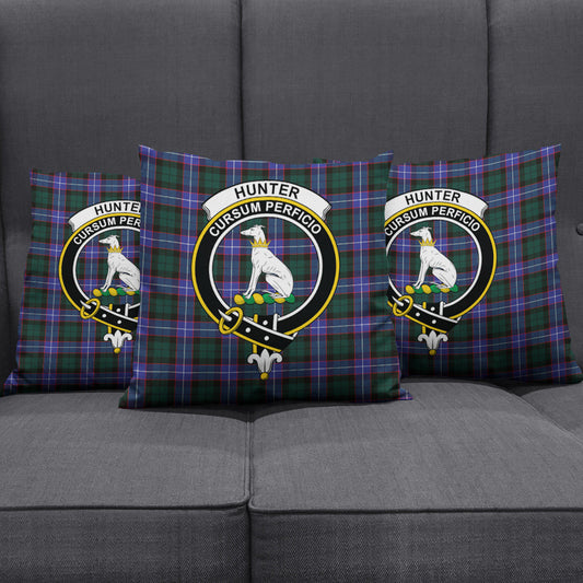 Hunter Modern Tartan Crest Pillow Cover