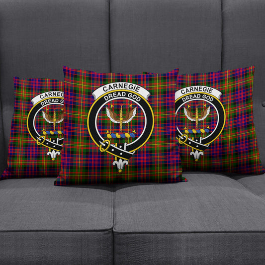 Carnegie Modern Tartan Crest Pillow Cover