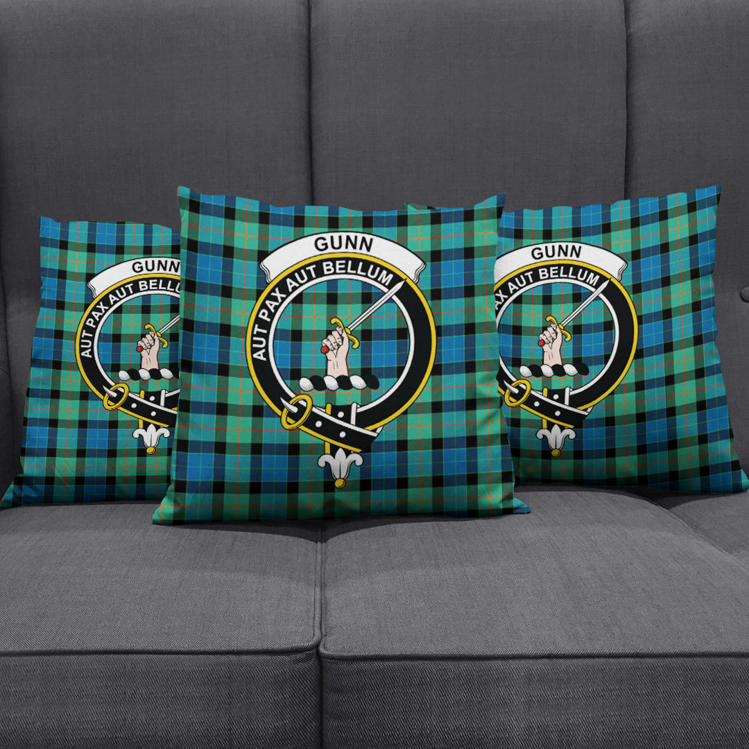 Gunn Ancient Tartan Crest Pillow Cover