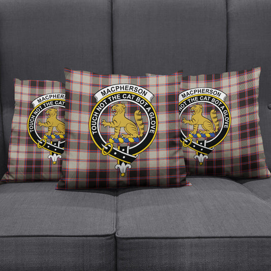 MacPherson Hunting Ancient Tartan Crest Pillow Cover