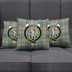 Balfour Blue Tartan Crest Pillow Cover