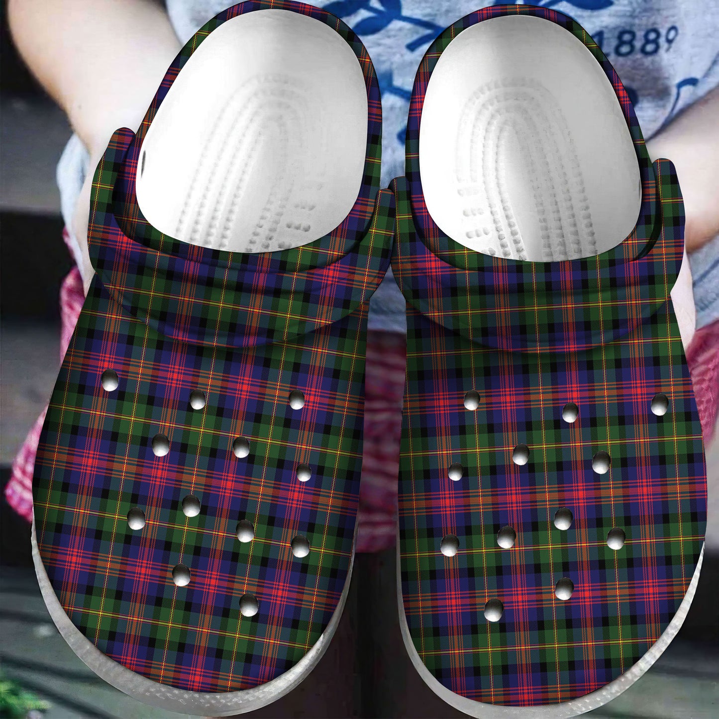 Logan Modern Tartan Plaid Crocs