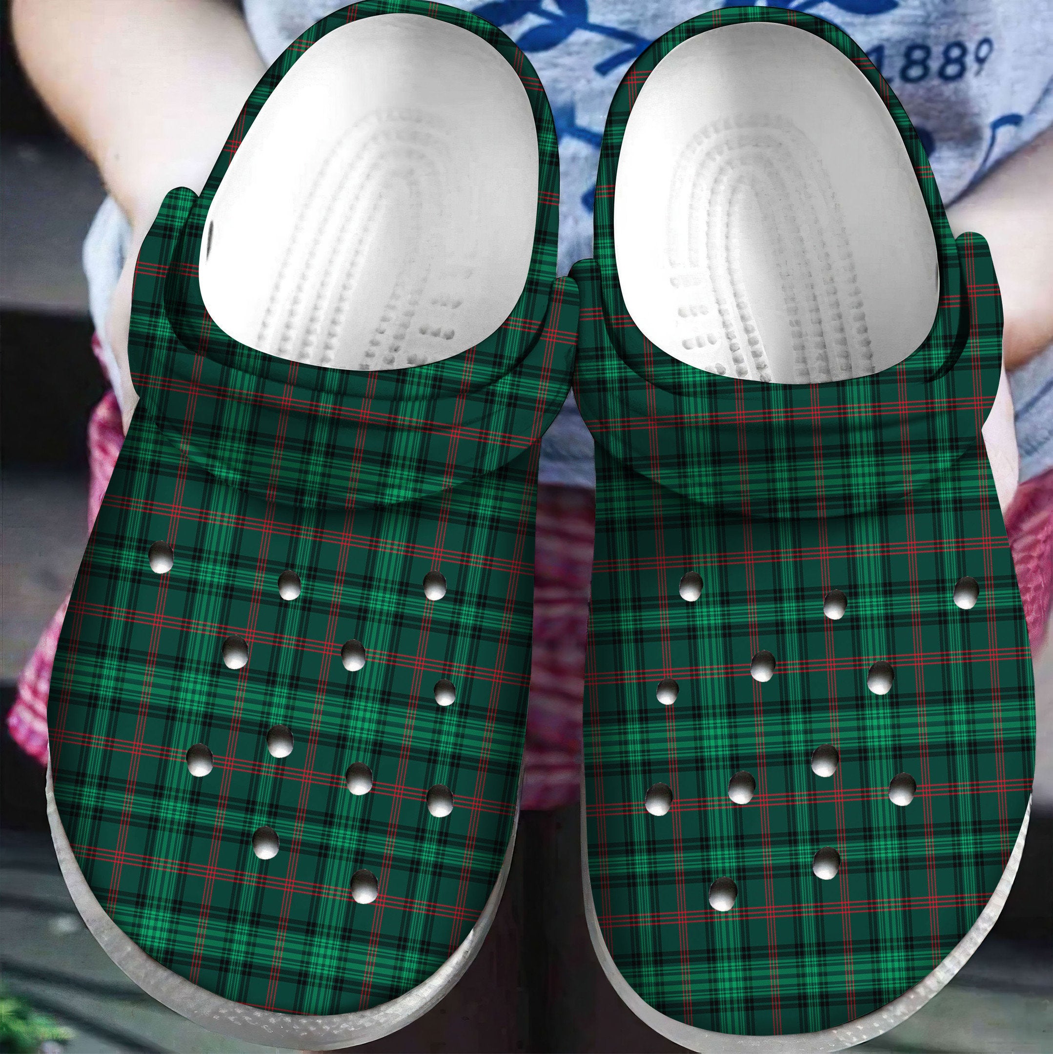 Ross Hunting Modern Tartan Plaid Crocs