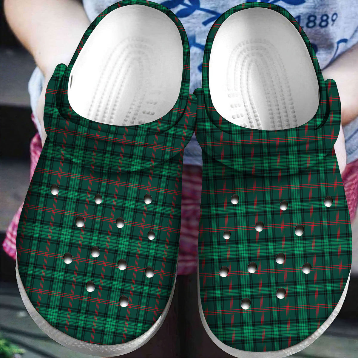 Ross Hunting Modern Tartan Plaid Crocs