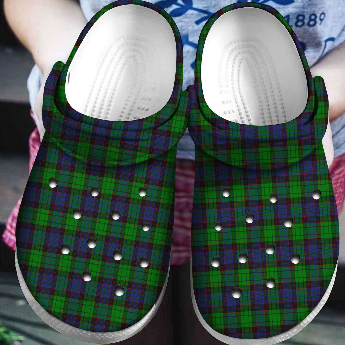 Stewart Old Modern Tartan Plaid Crocs