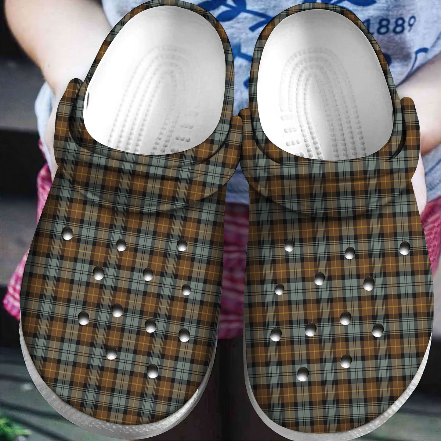 Gordon Weathered Tartan Plaid Crocs